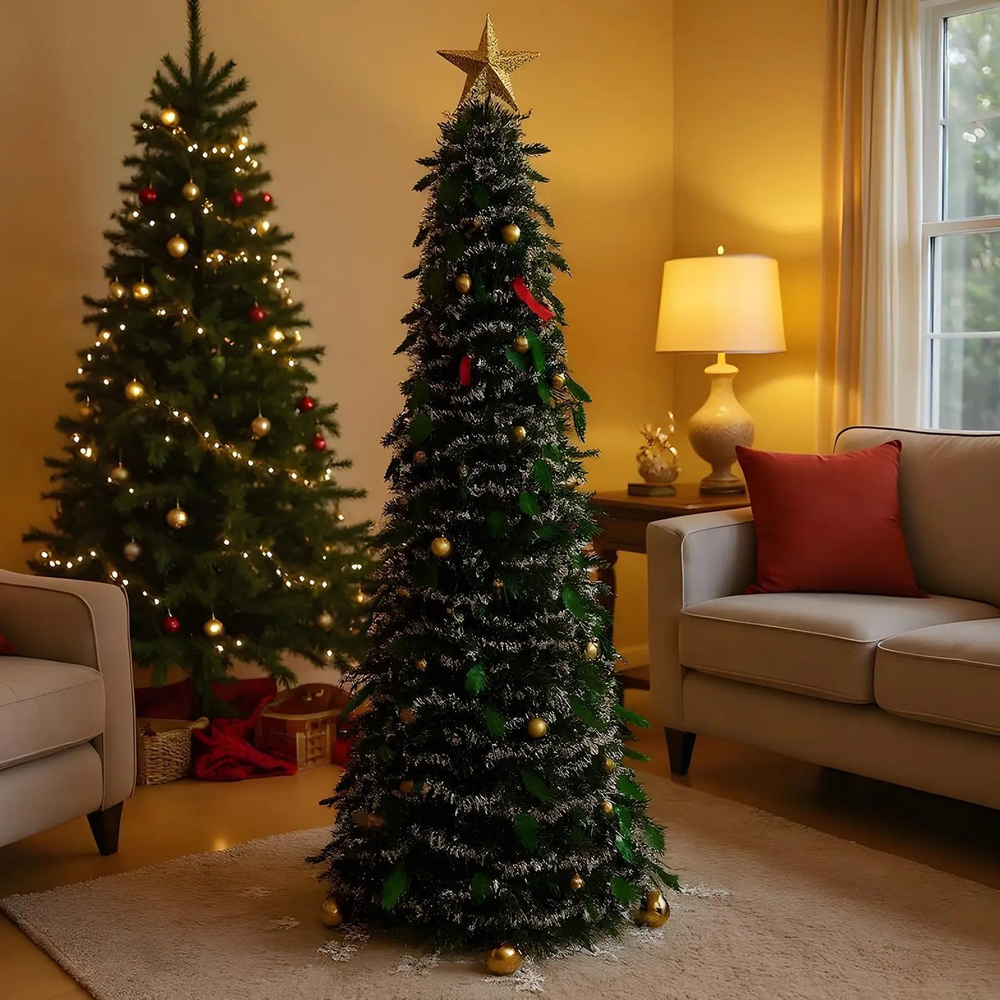 Árbol de Navidad Artificial Plegable – Montaje en 10 Segundos, Realista y Elegante