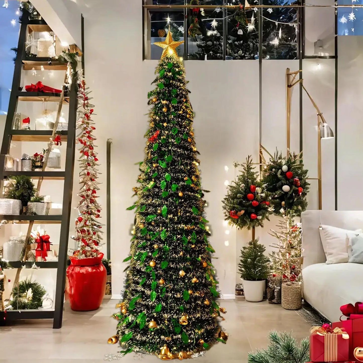 Árbol de Navidad Artificial Plegable – Montaje en 10 Segundos, Realista y Elegante