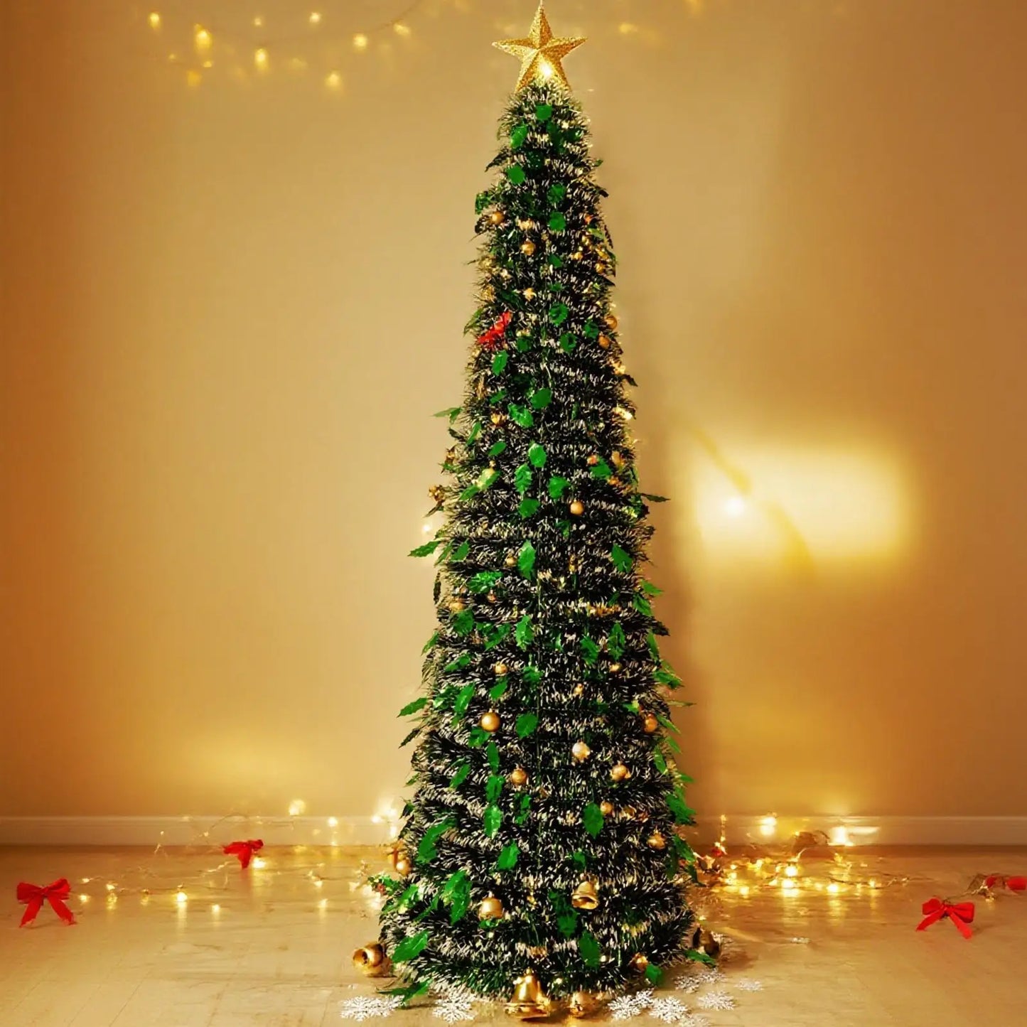 Árbol de Navidad Artificial Plegable – Montaje en 10 Segundos, Realista y Elegante