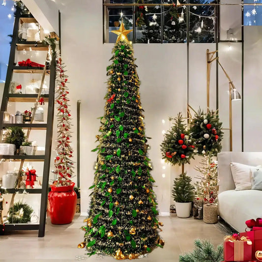 Árbol de Navidad Artificial Plegable – Montaje en 10 Segundos, Realista y Elegante